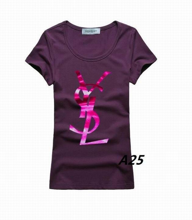 YSL short round collar T woman S-XL-154